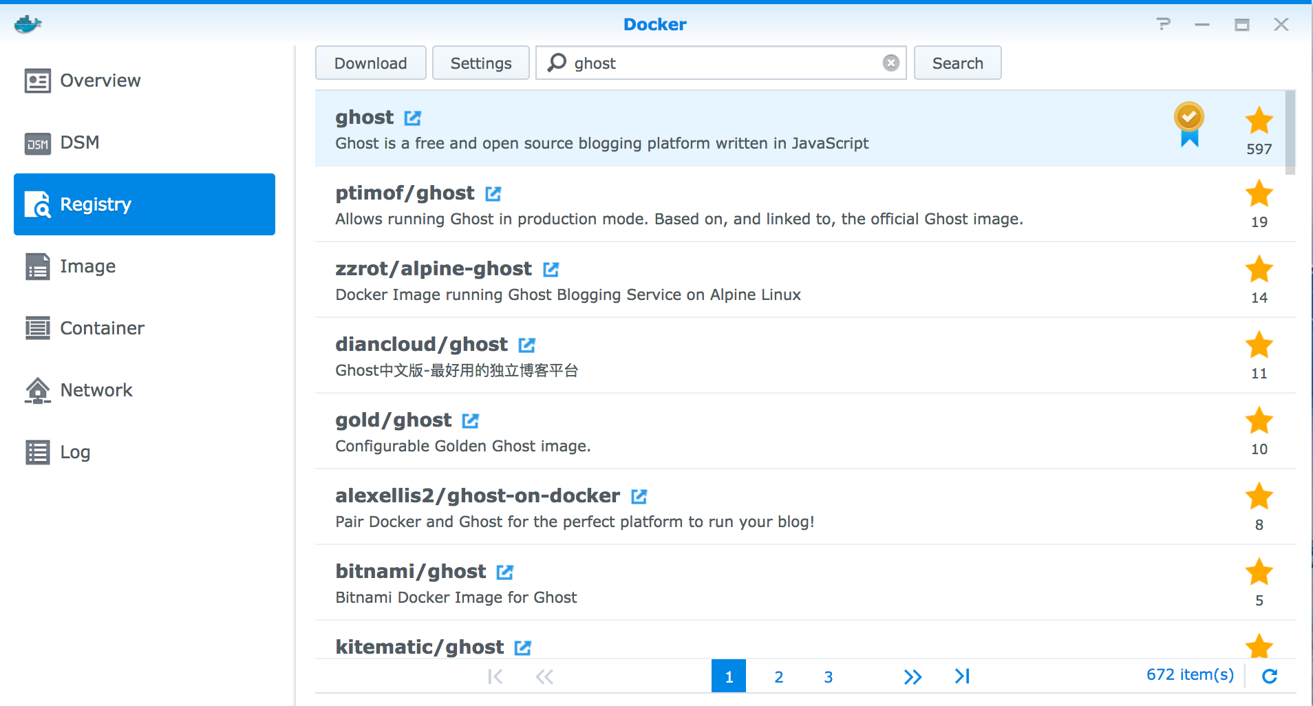 Synology - Configure Docker with Ghost Blog